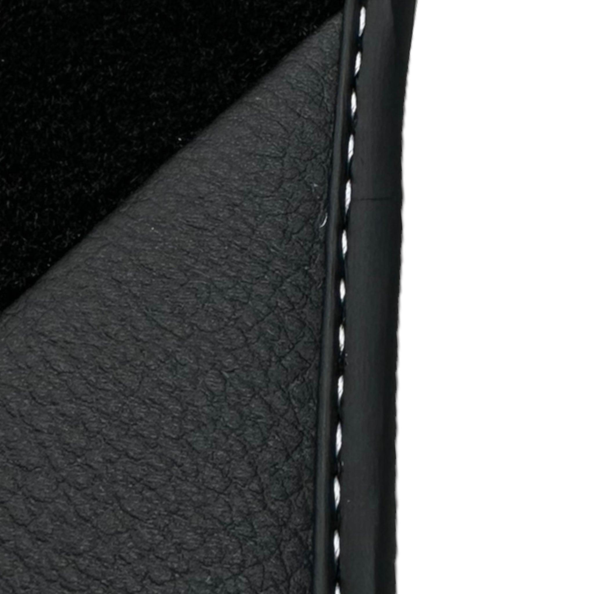 Black Floor Mats for Audi TT MK3 Coupe (2014-2019) with Leather - AutoWin