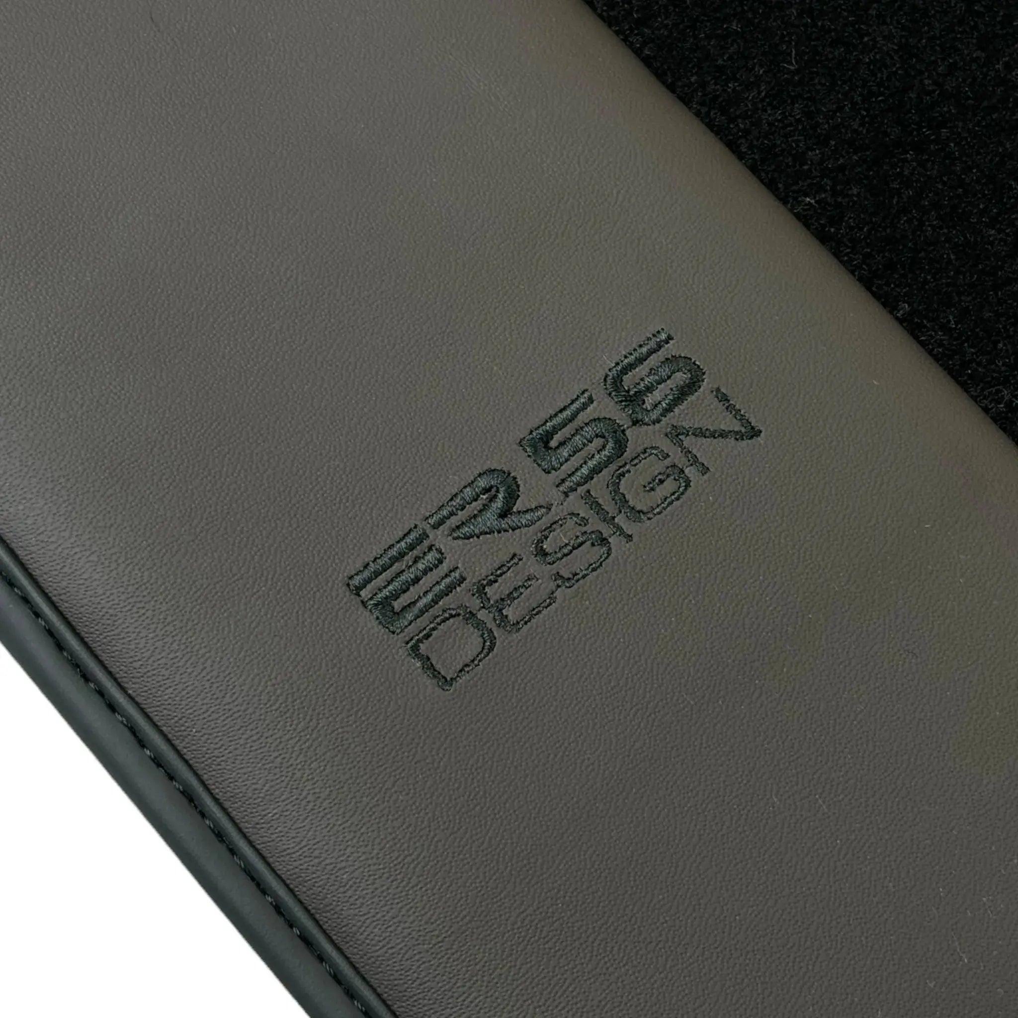 Black Floor Mats for Bentley Bentayga (2015-2023) with Dark Brown Leather | ER56 Design - AutoWin