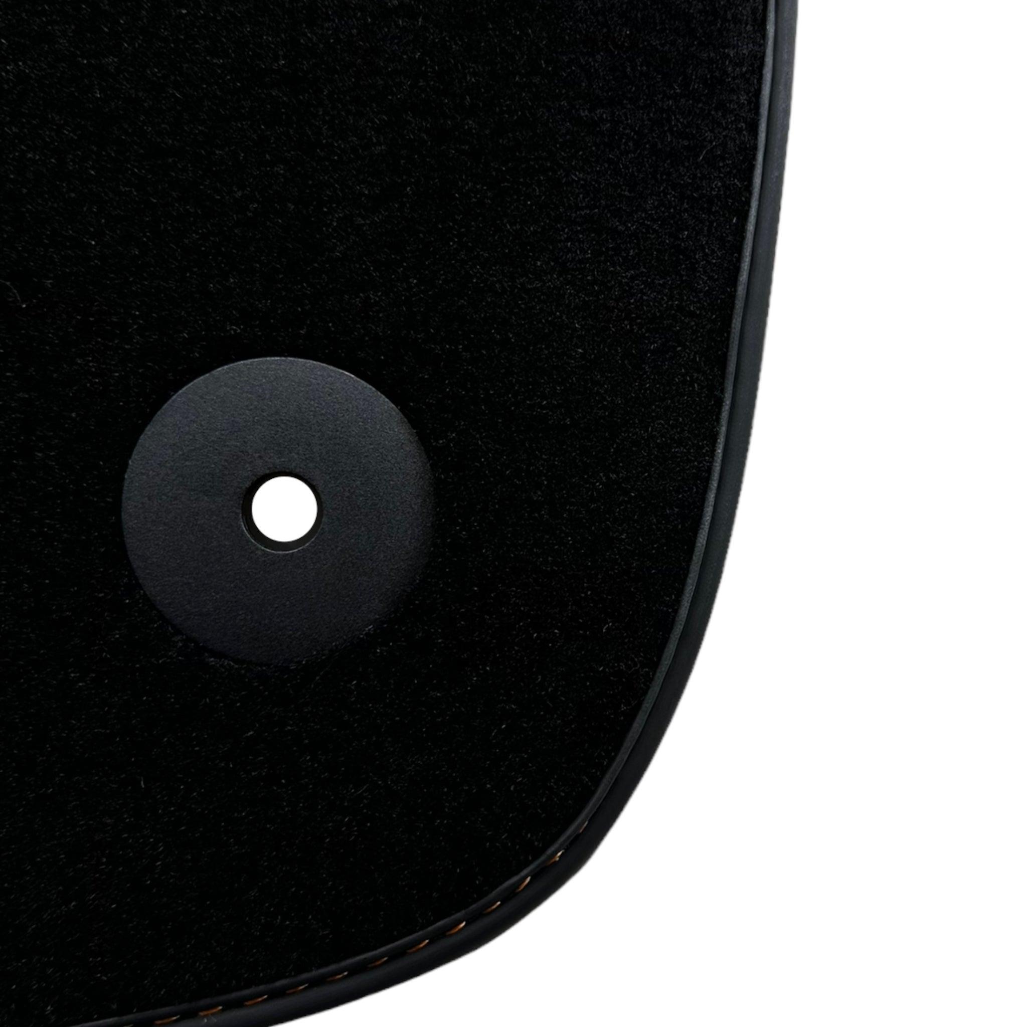 Black Floor Mats For Bentley Continental GT (2018–2023) with Orange Alcantara Leather - AutoWin