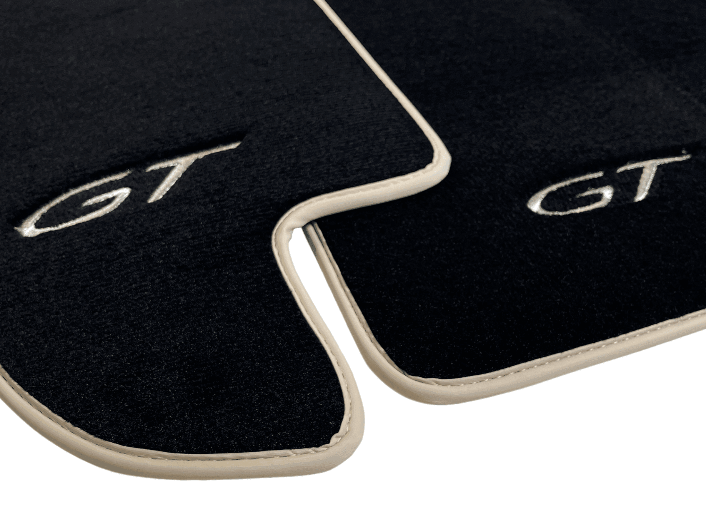 Black Floor Mats For Bentley Continental GTC (2011-2018) With Beige Trim - AutoWin