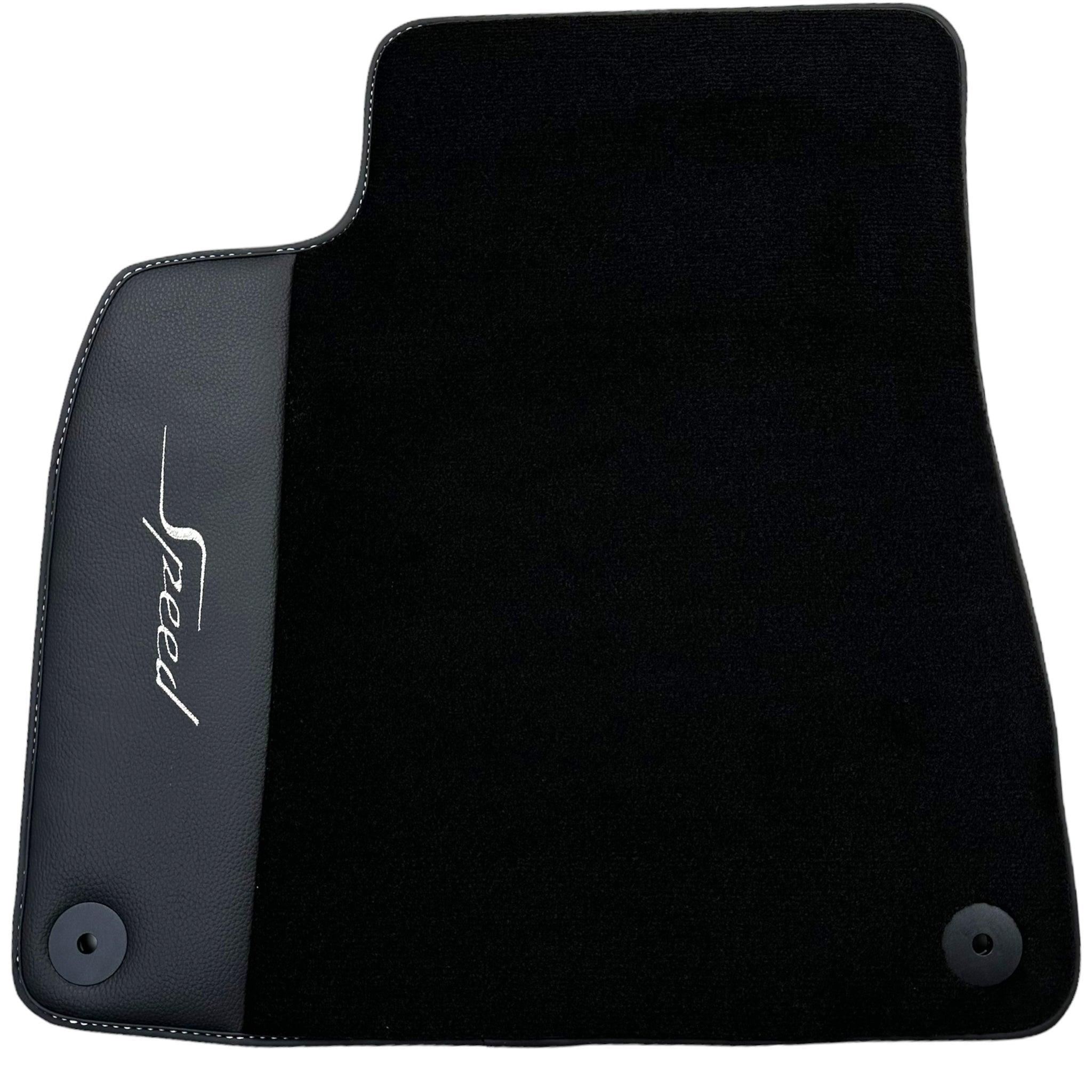 Black Floor Mats For Bentley Flying Spur (2005-2013) with Leather - AutoWin