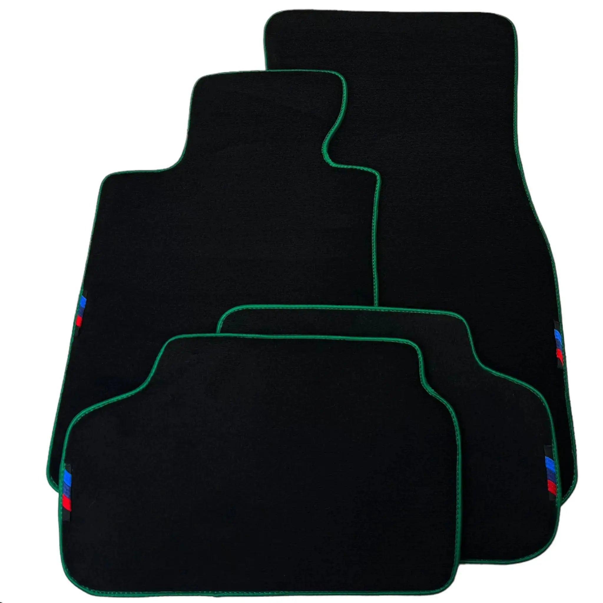 Black Floor Mats For BMW 3 Series F34 GT 2013-2020 | Green Trim - AutoWin