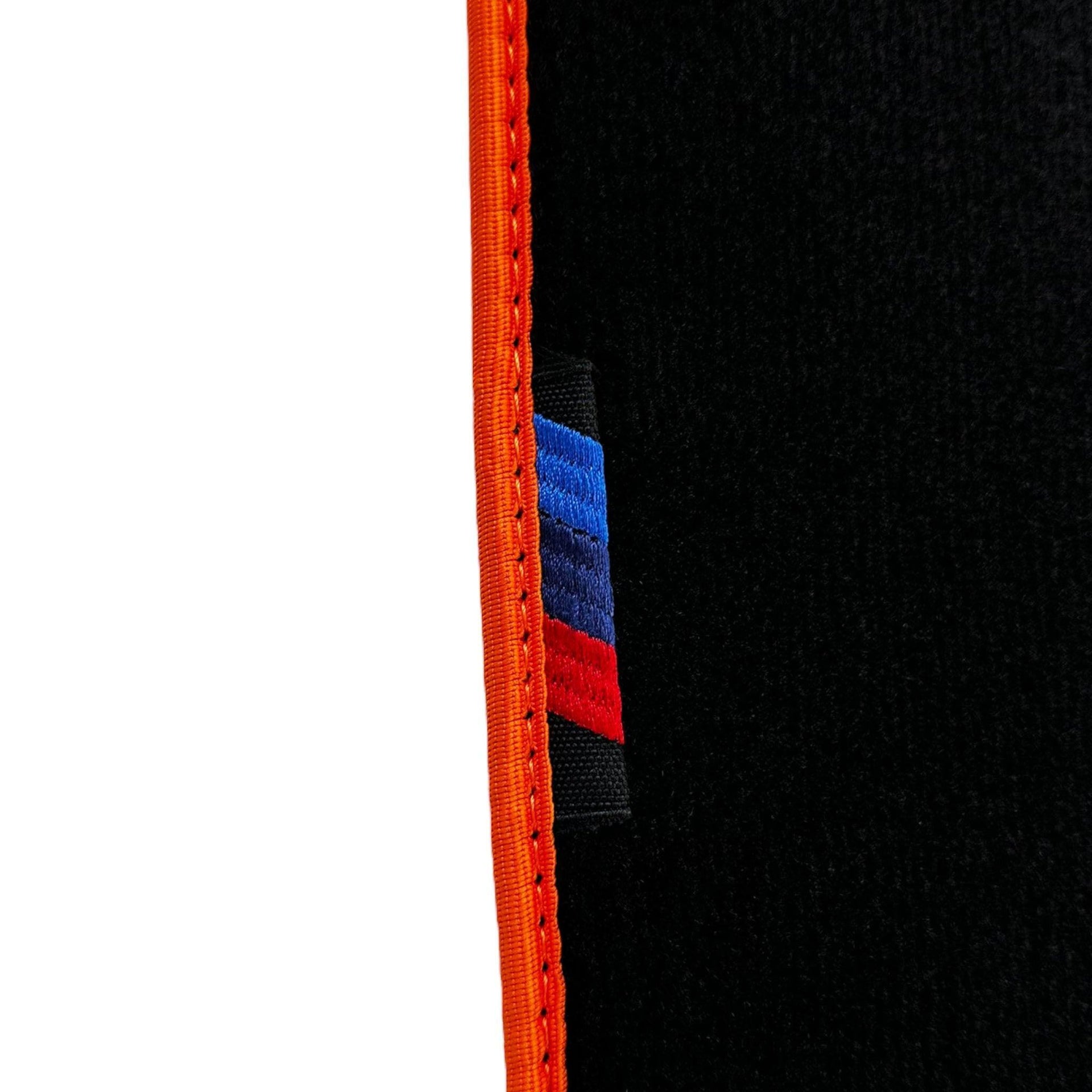 Black Floor Mats For BMW Gran Tourer F46 (2015-2022) 7 Seats | Orange Trim - AutoWin