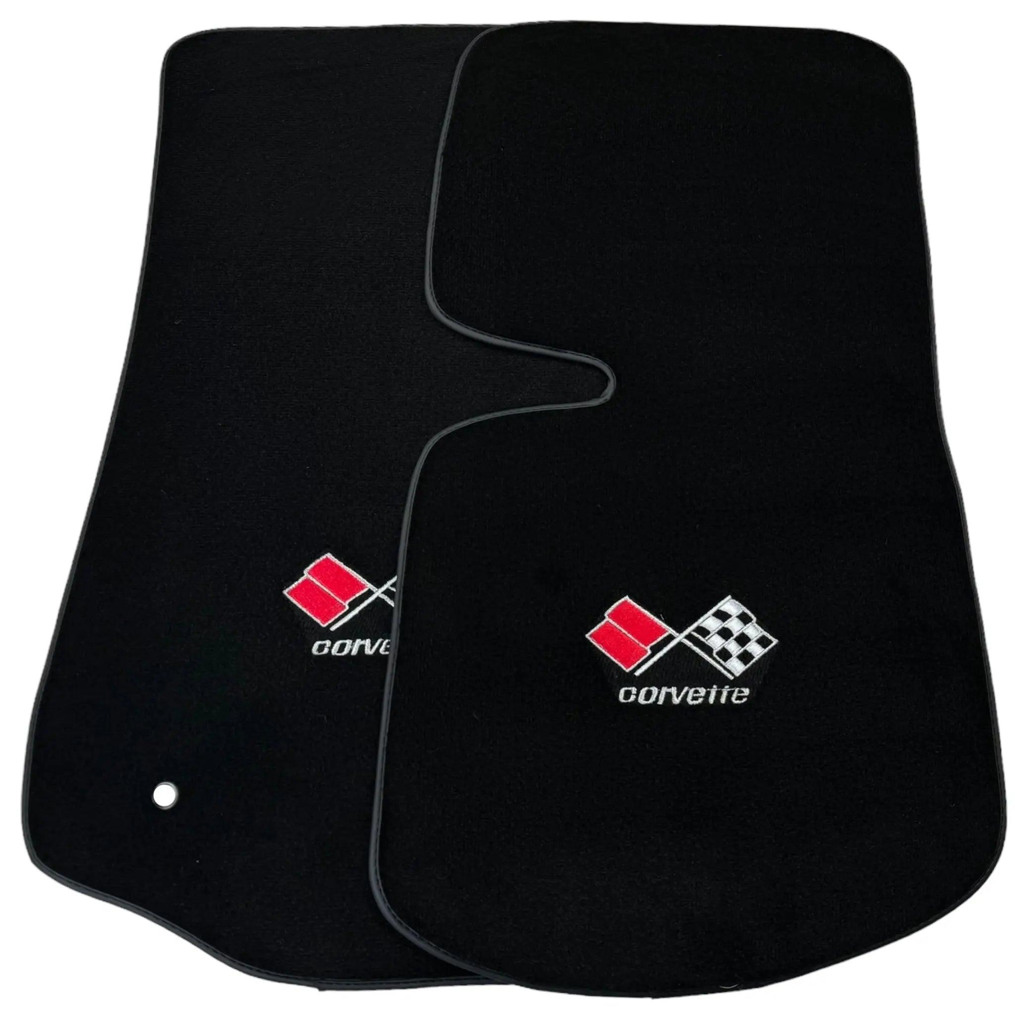 Black Floor Mats for Chevrolet Corvette C3 (1968-1982) | Black Trim - AutoWin