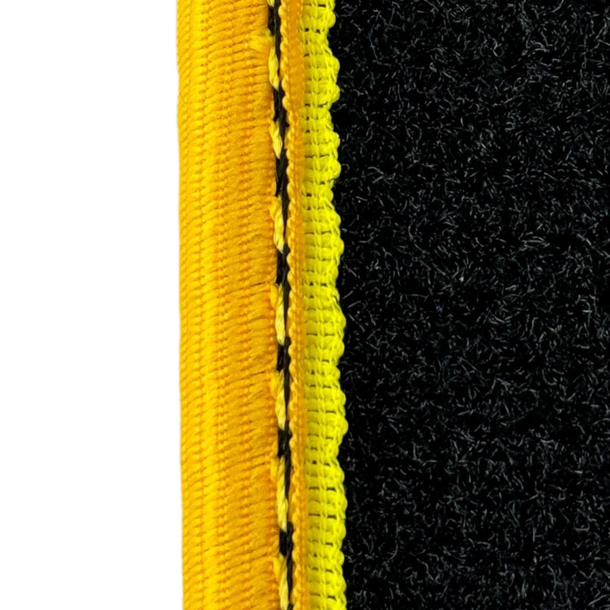 Black Floor Mats for Ferrari 296 GTB (2022-2027) with Leather and Yellow Trim