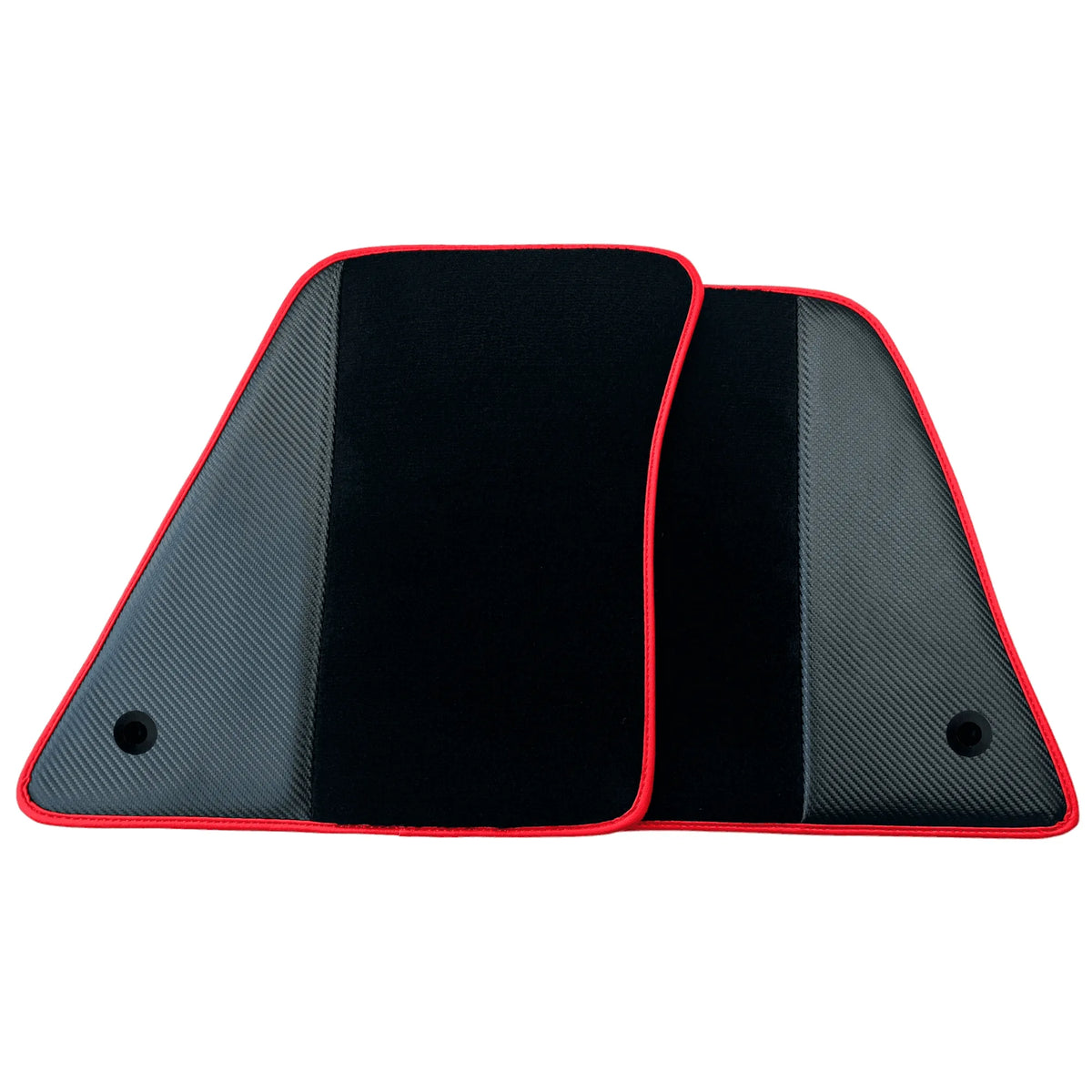 Black Floor Mats for Ferrari 296 GTS (2022-2027) with Carbon Fiber | Red Trim - AutoWin