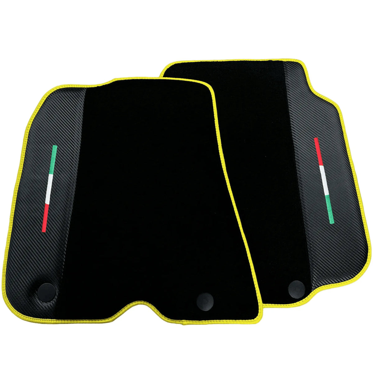 Black Floor Mats for Ferrari 812 Superfast (2018-2023) with Carbon Leather