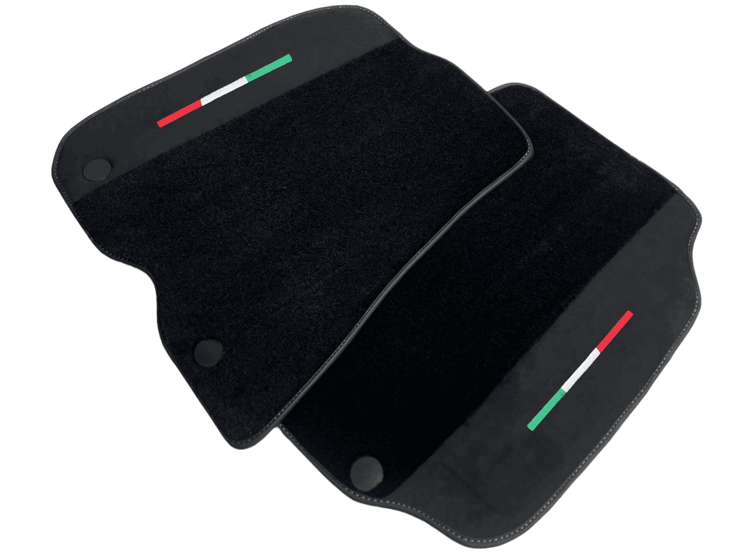 Black Floor Mats For Ferrari F12 Berlinetta (2012-2022) With Alcantara Leather Yellow Edition - AutoWin