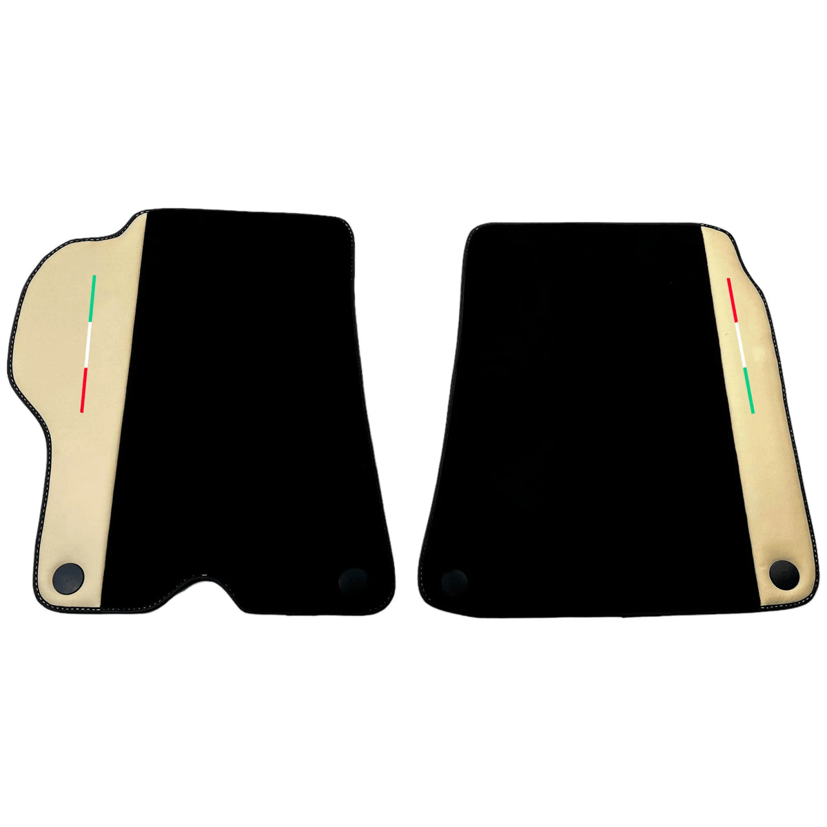 Black Floor Mats for Ferrari California (2008-2014) with Crema Nappa Leather - AutoWin
