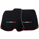 Black Floor Mats for Ferrari Roma (2021-2024) Italian Edition with Red Trim - AutoWin