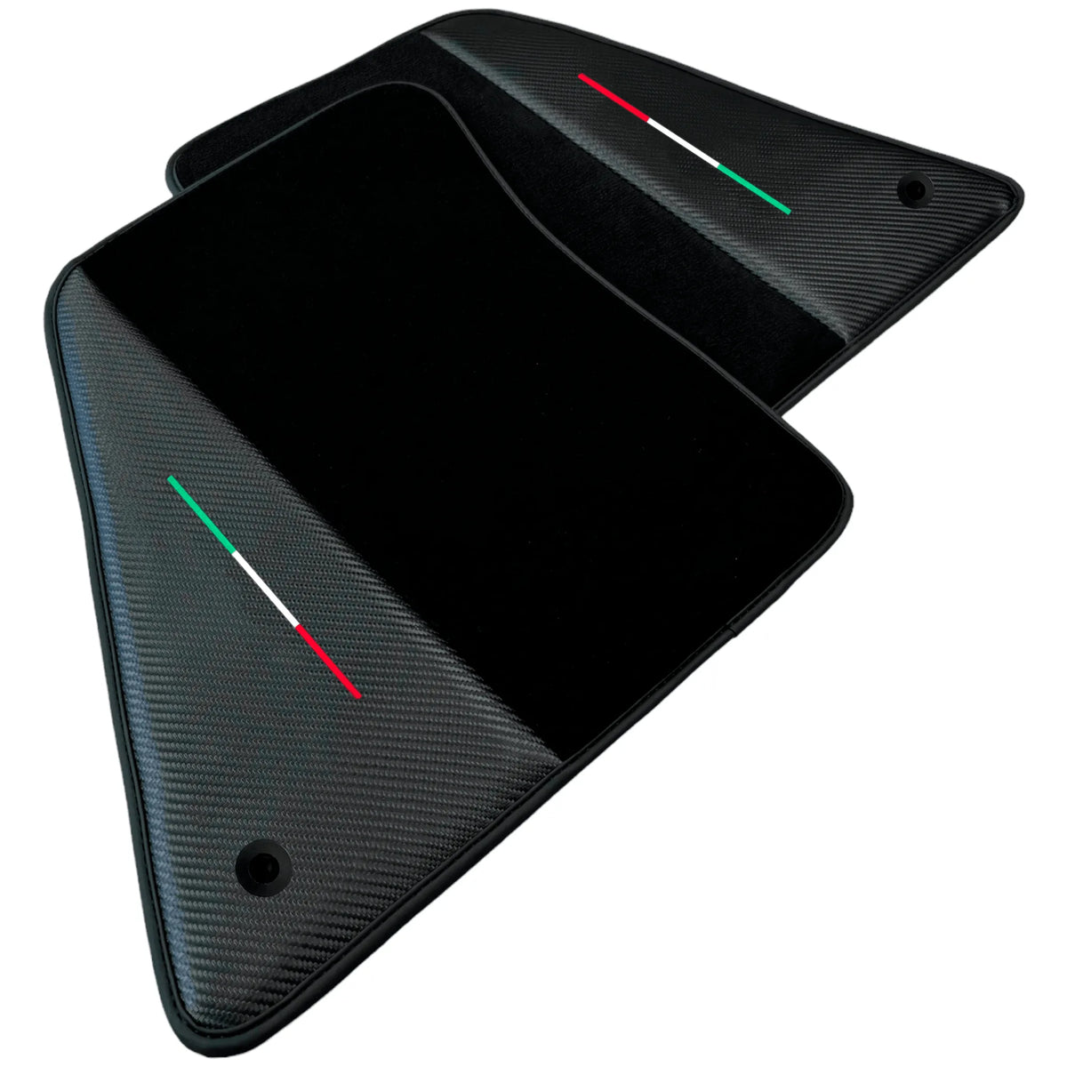 Black Floor Mats for Ferrari SF90 Stradale (2019-2024) with Carbon Fiber - AutoWin