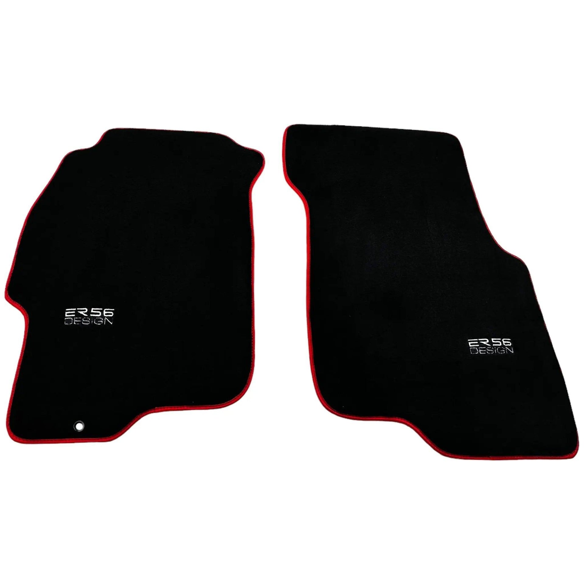 Black Floor Mats For Honda Civic VI (1995-2000) ER56 Design with Red Trim - AutoWin