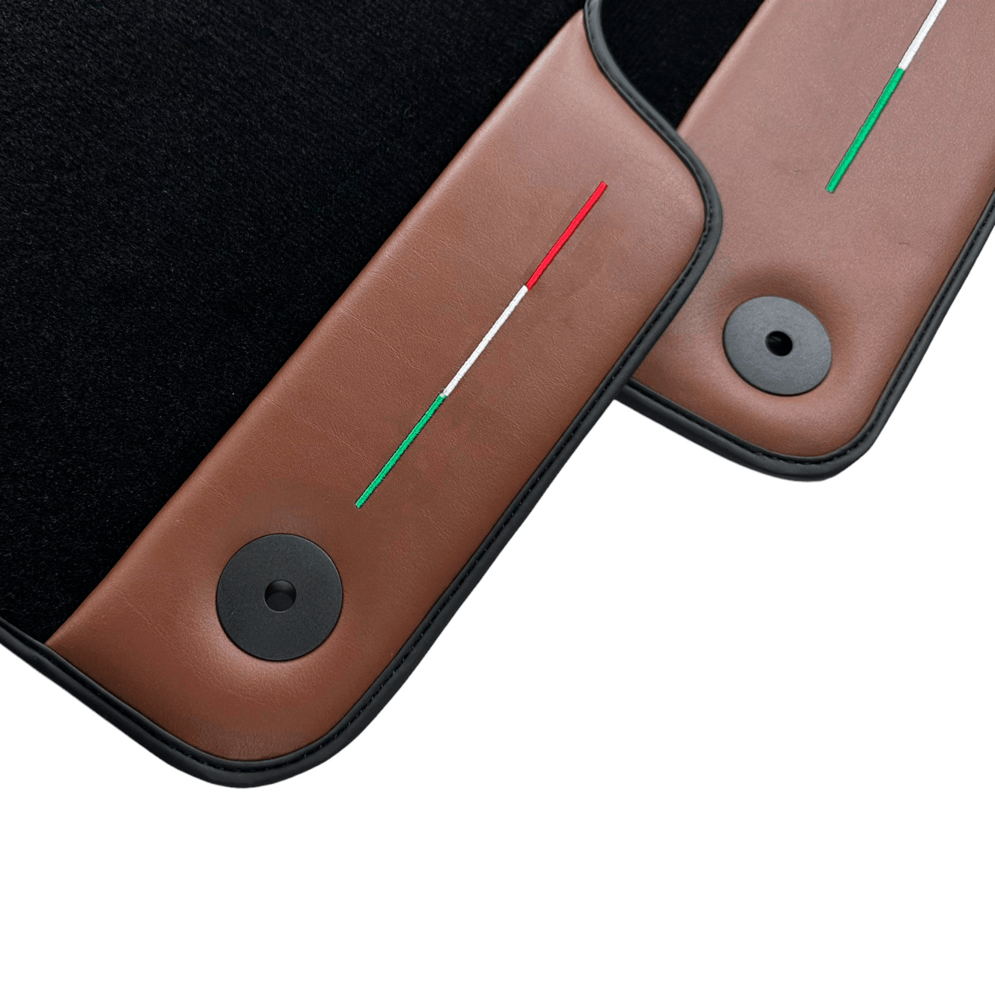 Black Floor Mats for Lamborghini Urus With Brown Leather - AutoWin