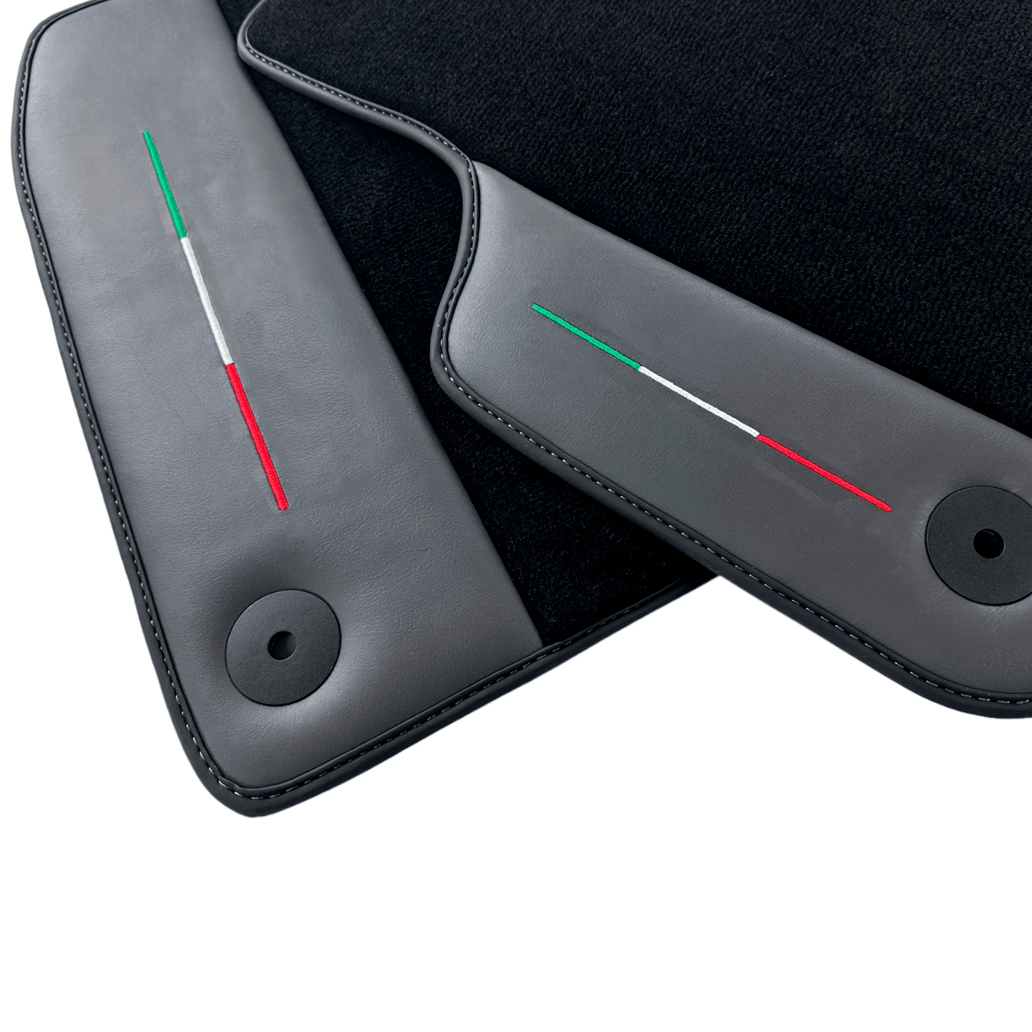 Black Floor Mats for Lamborghini Urus With Dark Gray Leather - AutoWin