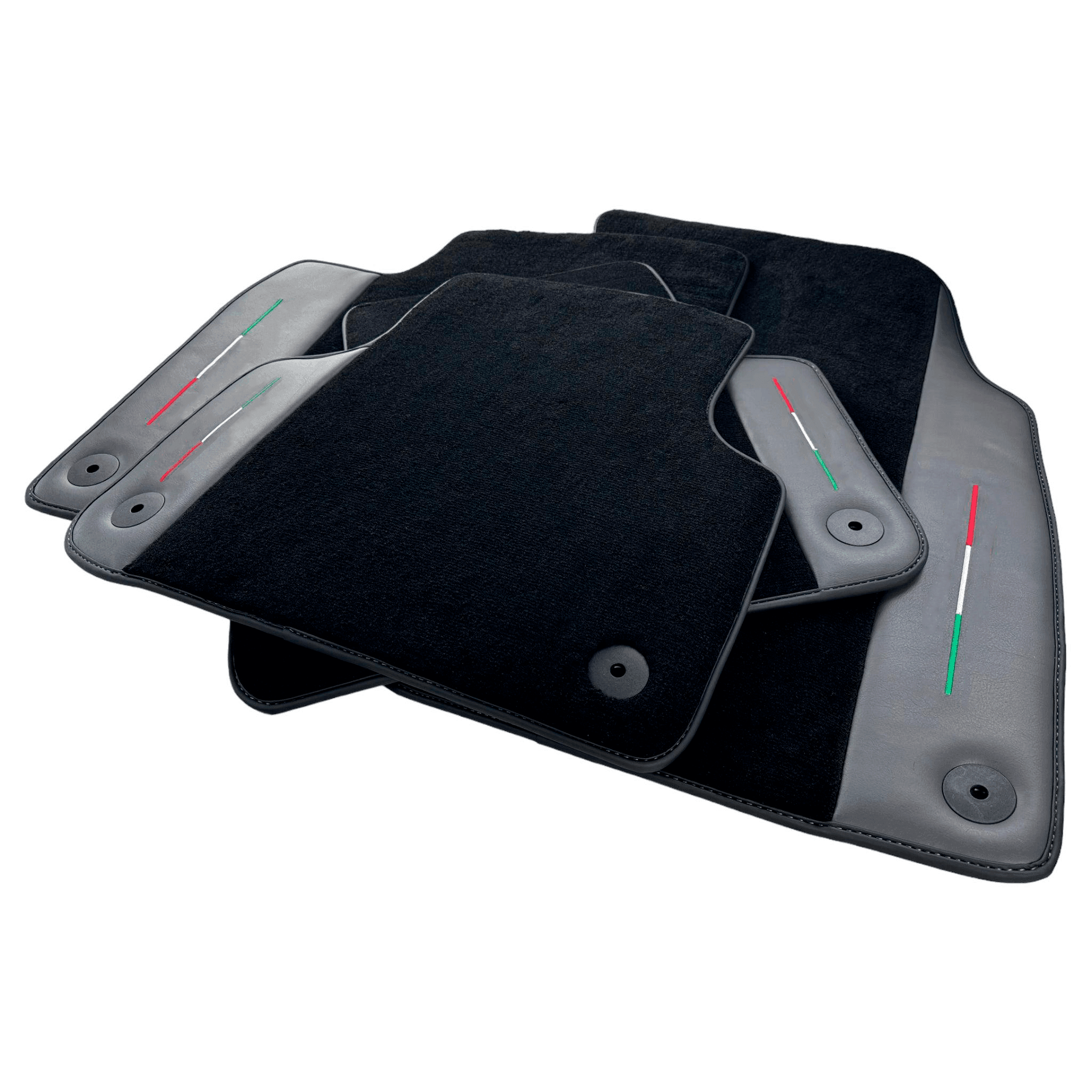 Black Floor Mats for Lamborghini Urus With Dark Gray Leather - AutoWin