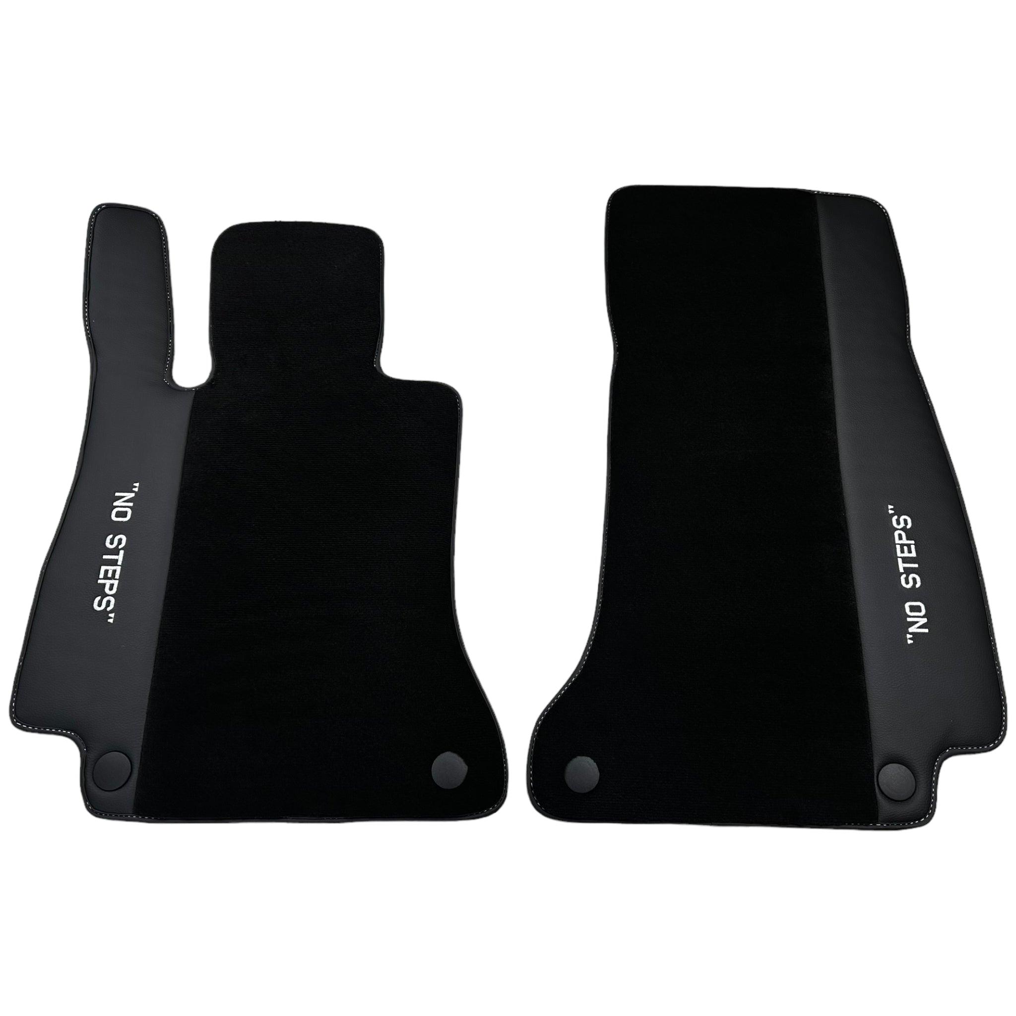 Black Floor Mats for Mercedes Benz E-Class W213 Sedan (2020-2023) Hybrid | "NO STEPS" Fluorescent Logo - AutoWin