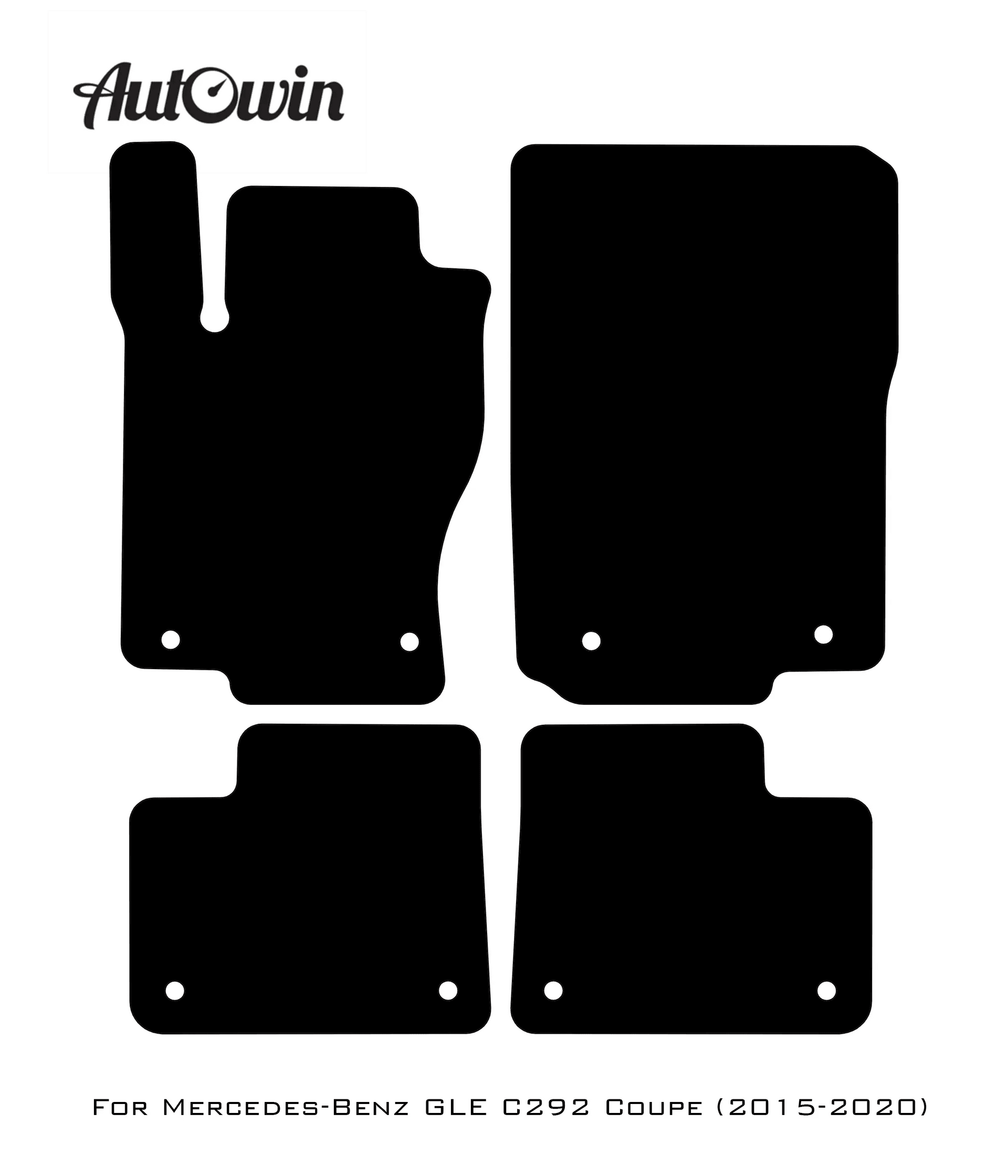 Black Floor Mats For Mercedes Benz GLE-Class C292 Coupe (2015-2020) | Limited Edition - AutoWin