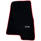 Black Floor Mats For Mitsubishi Pajero III (2000-2004) ER56 Design with Red Trim - AutoWin