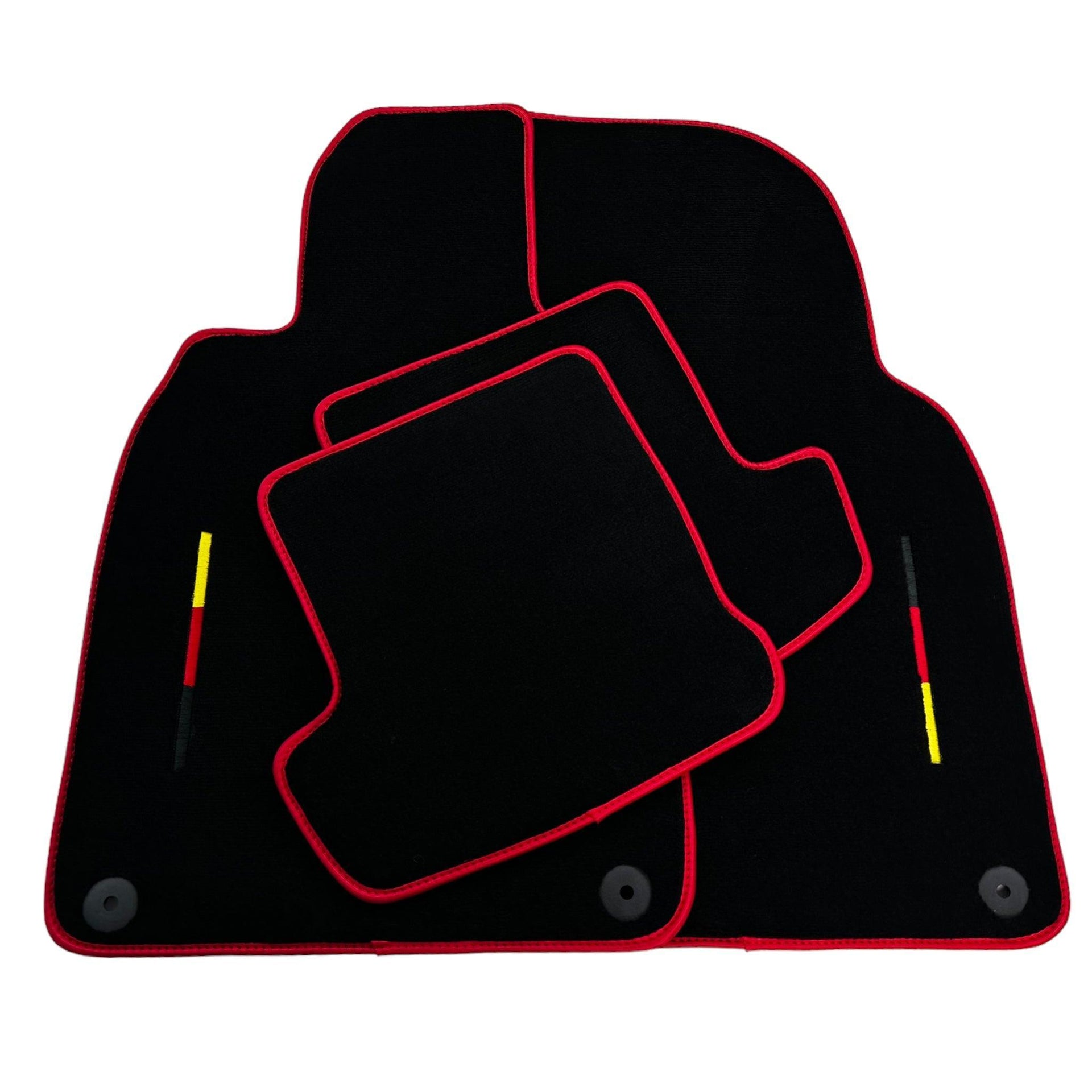 Black Floor Mats for Porsche 991 (2012-2019) with Red Trim - AutoWin