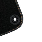 Black Floor Mats for Porsche Cayenne (2010-2018) with Orange Alcantara Leather ER56 Design - AutoWin