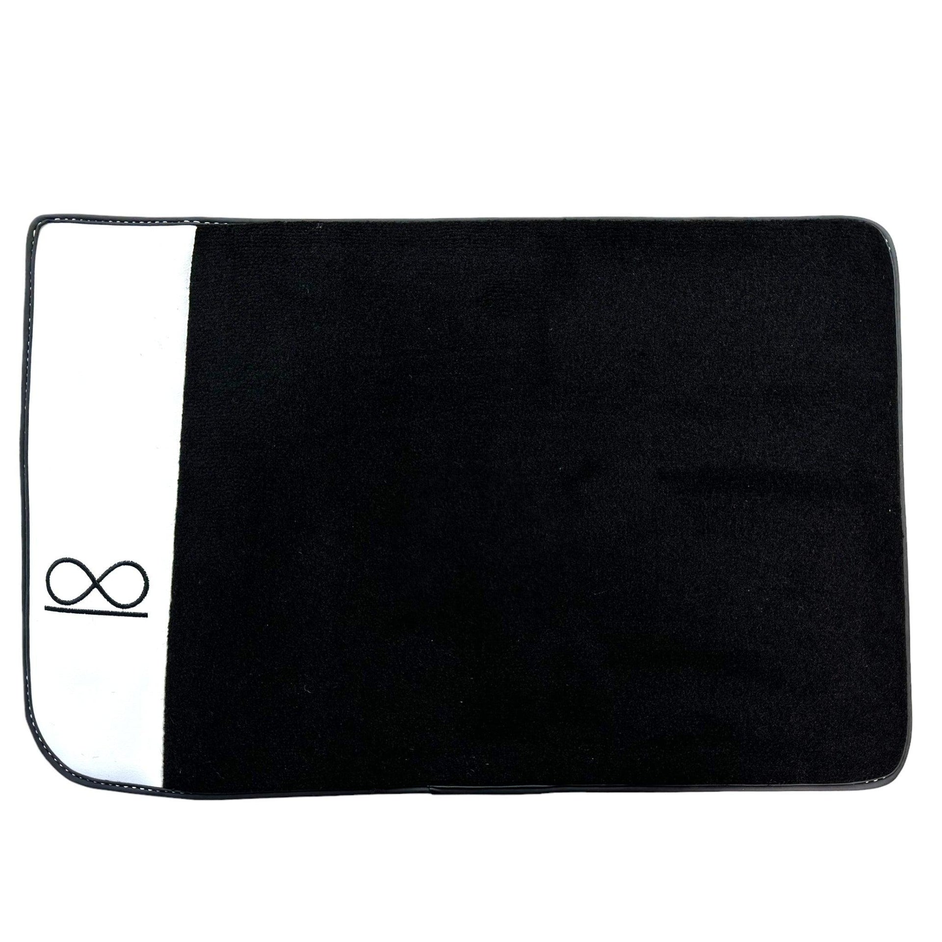 Black Floor Mats For Rolls Royce Black Badge Cullinan White Leather - AutoWin