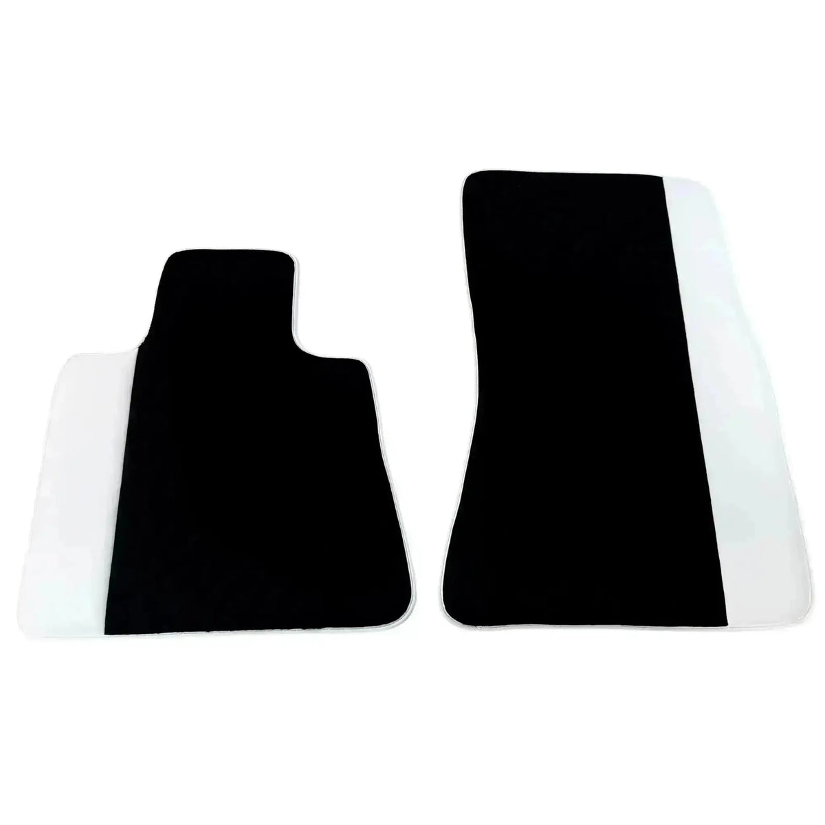 Black Floor Mats for Rolls Royce Phantom VIII 2017-2024 with White Leather | White Trim