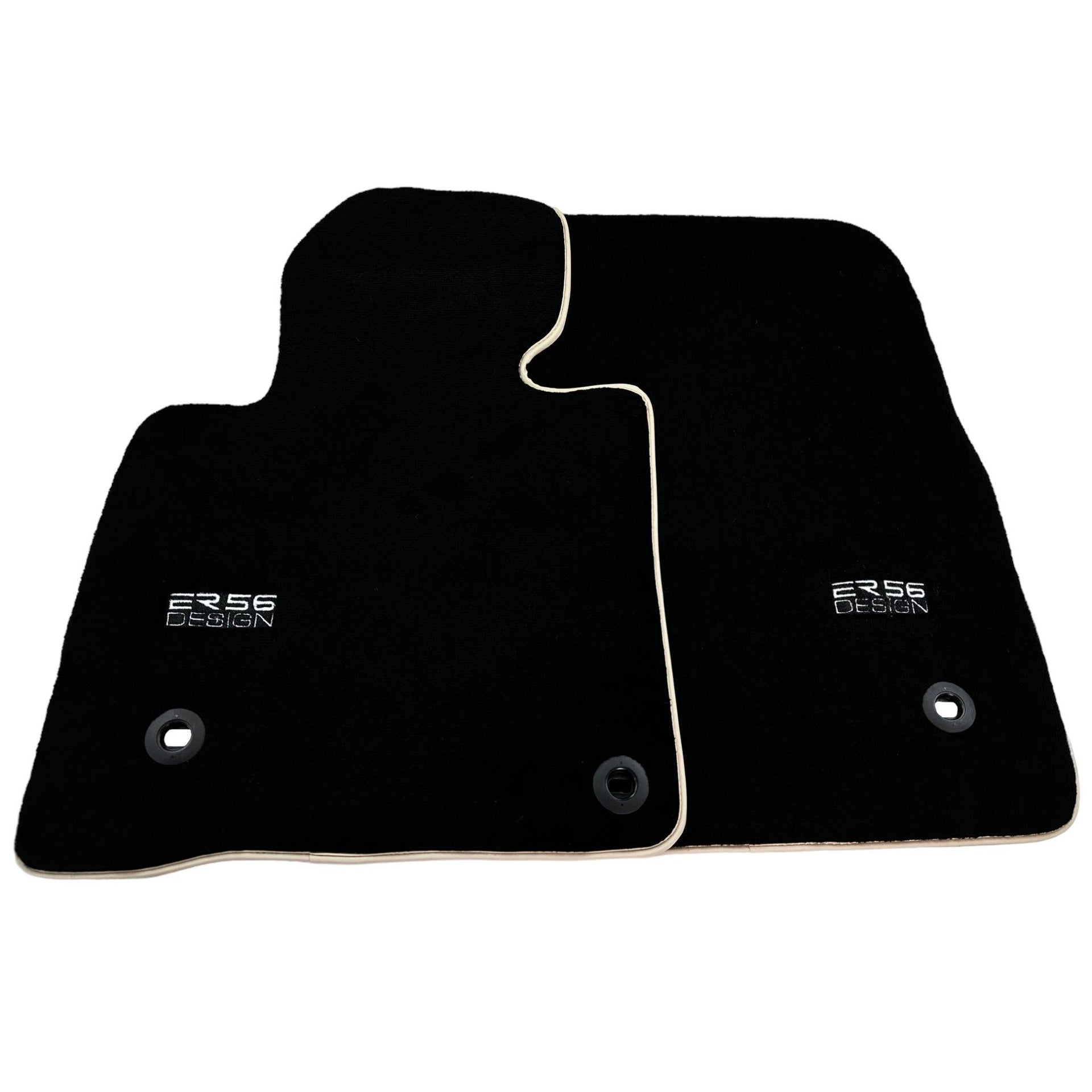 Black Floor Mats For Toyota Land Cruiser 150 (2009-2022) Beige Trim | ER56 Design - AutoWin