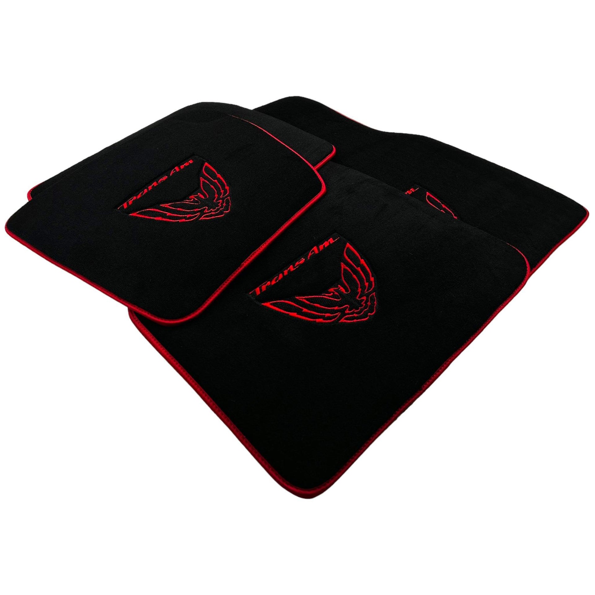 Black Floor Mats Red Trim for Pontiac FireBird (1993-2002) Trans Am - AutoWin