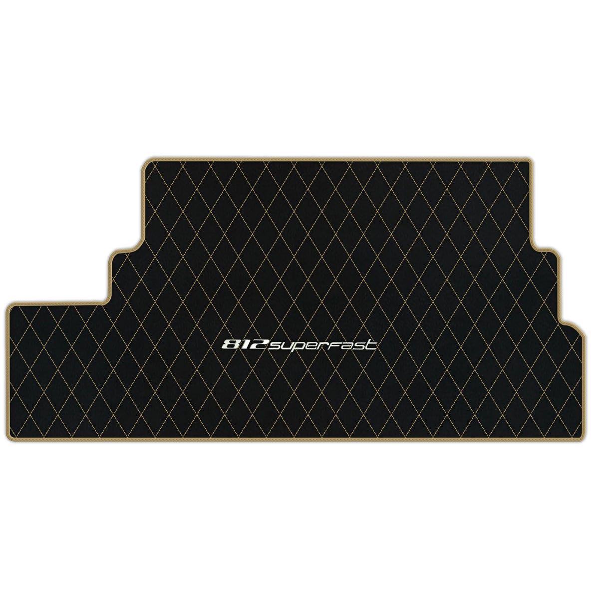 Black Leather Floor Mats for Ferrari 812 Superfast (2018-2023) with Single Diamond Pattern | Full Set Option