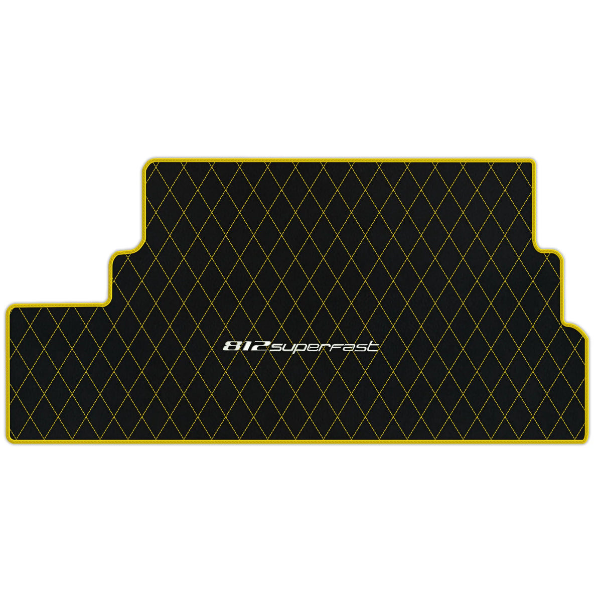 Black Leather Floor Mats for Ferrari 812 Superfast (2018-2023) with Single Diamond Pattern | Full Set Option