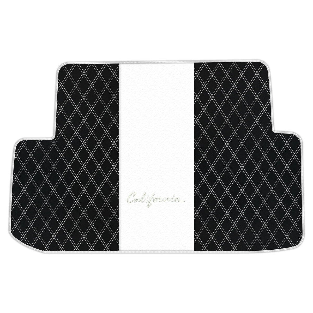 Black Leather Floor Mats for Ferrari California (2008-2014) with Double Diamond Pattern | Full Set Option