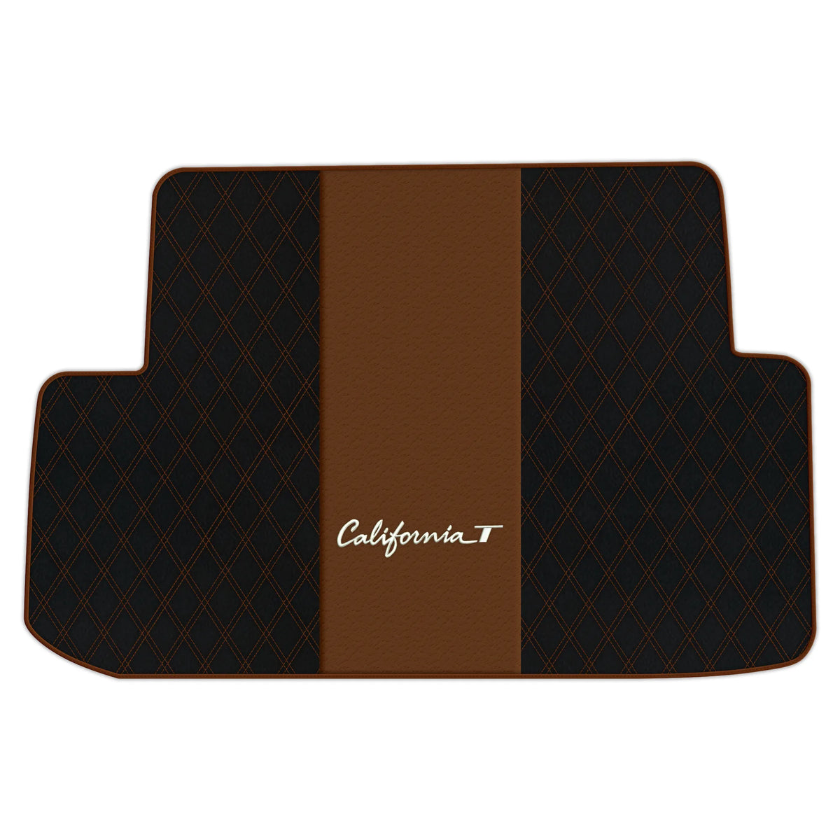 Black Leather Floor Mats for Ferrari California T (2015-2018) with Double Diamond Pattern | Full Set Option