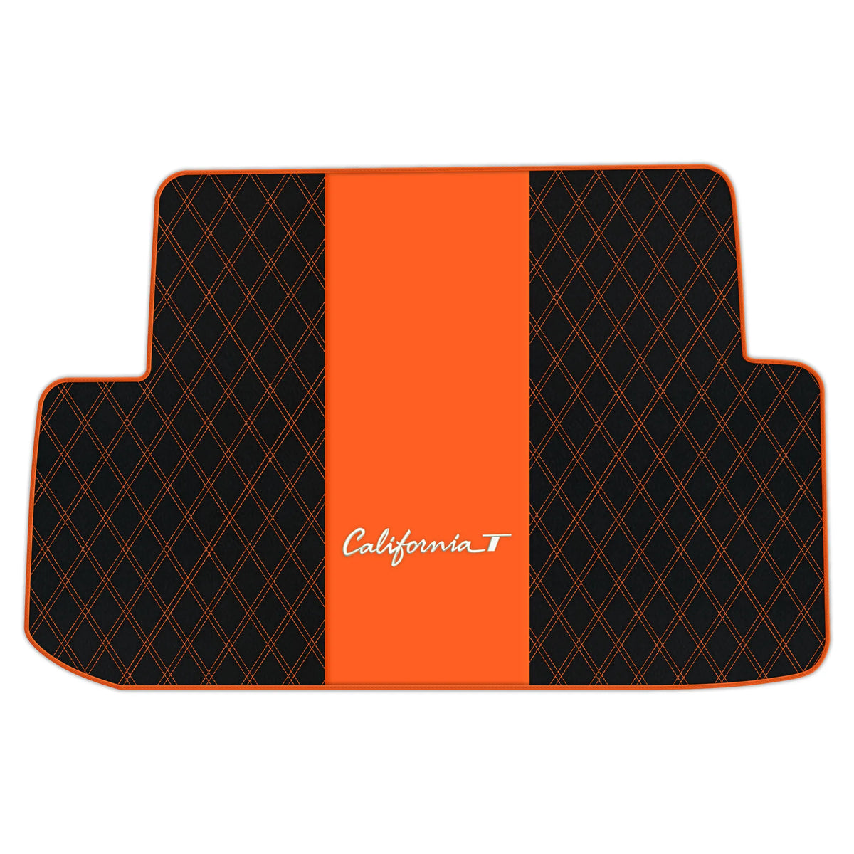 Black Leather Floor Mats for Ferrari California T (2015-2018) with Double Diamond Pattern | Full Set Option