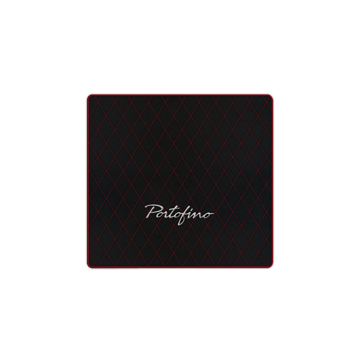 Black Leather Floor Mats for Ferrari Portofino (2018-2023) with Single Diamond Pattern | Full Set Option