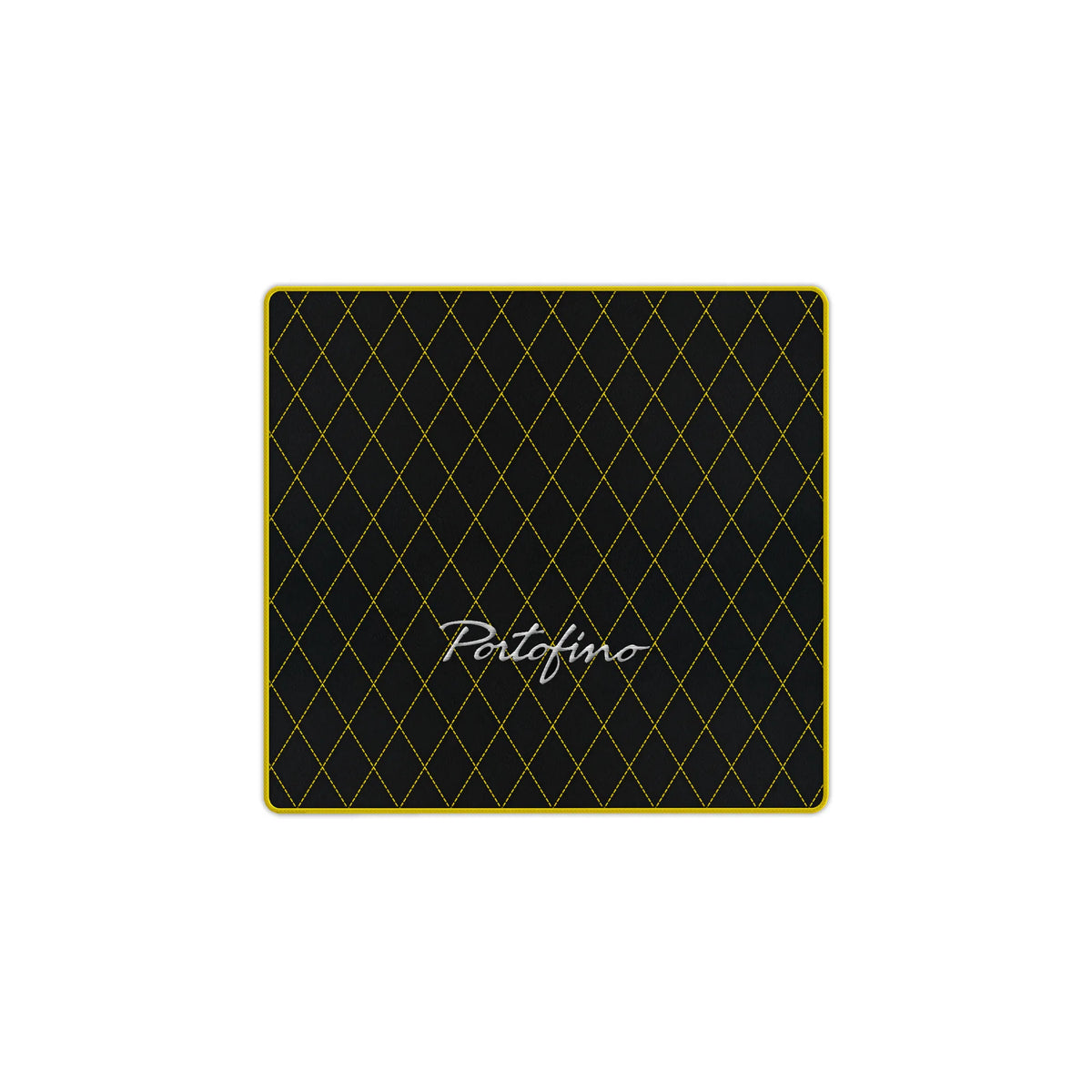 Black Leather Floor Mats for Ferrari Portofino (2018-2023) with Single Diamond Pattern | Full Set Option
