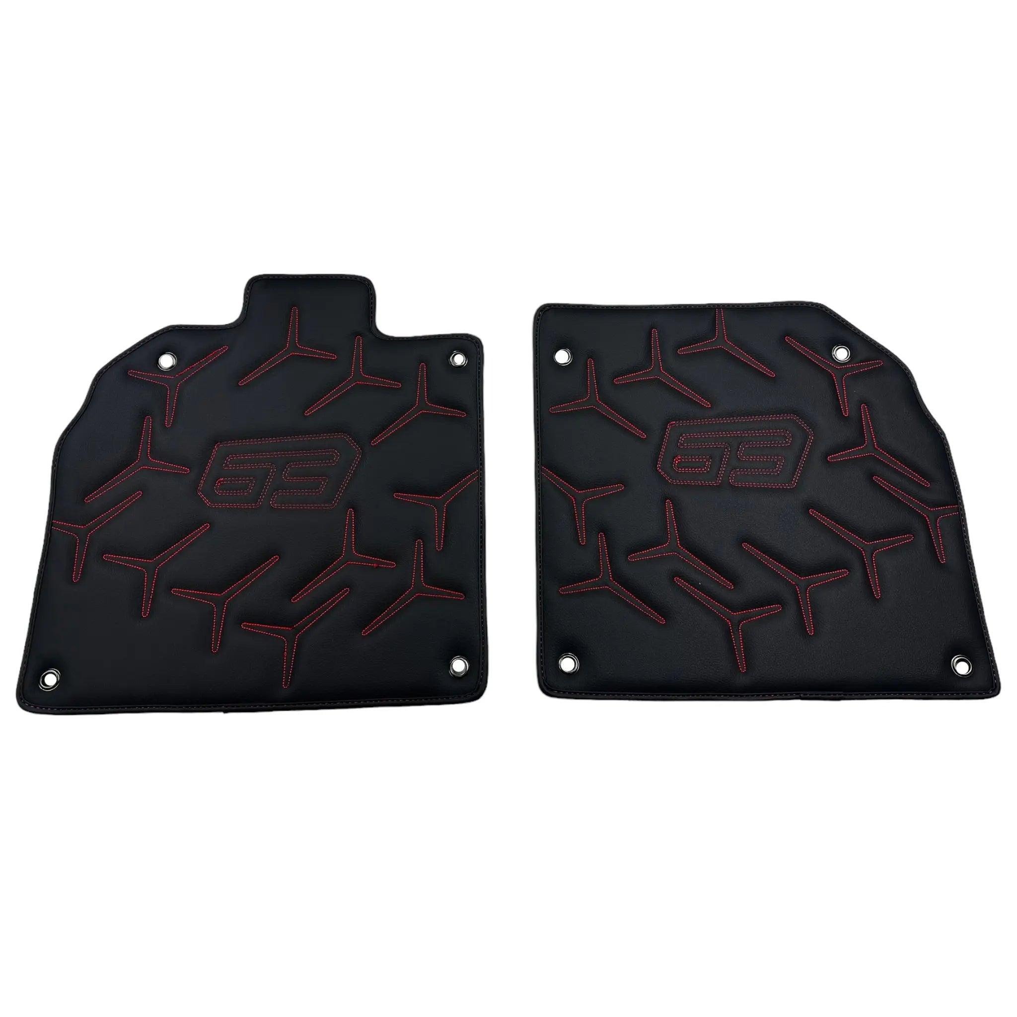 Black Leather Floor Mats for Lamborghini Aventador SVJ 63 Edition - AutoWin