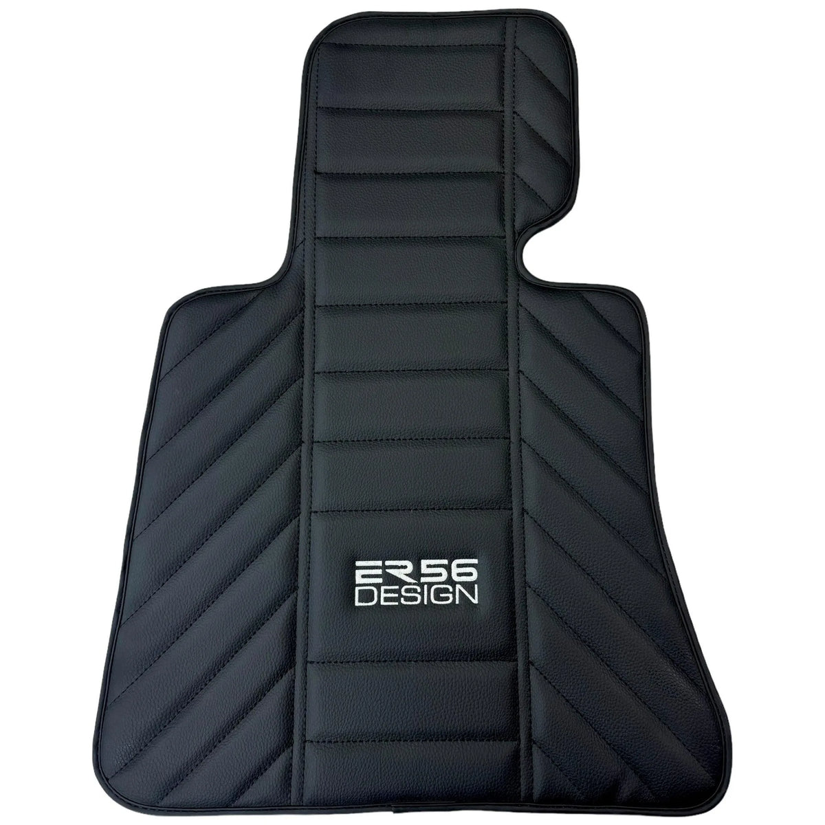 Black Leather Floor Mats for Rolls Royce Ghost Series II (2021-2024) ER56 Design - AutoWin