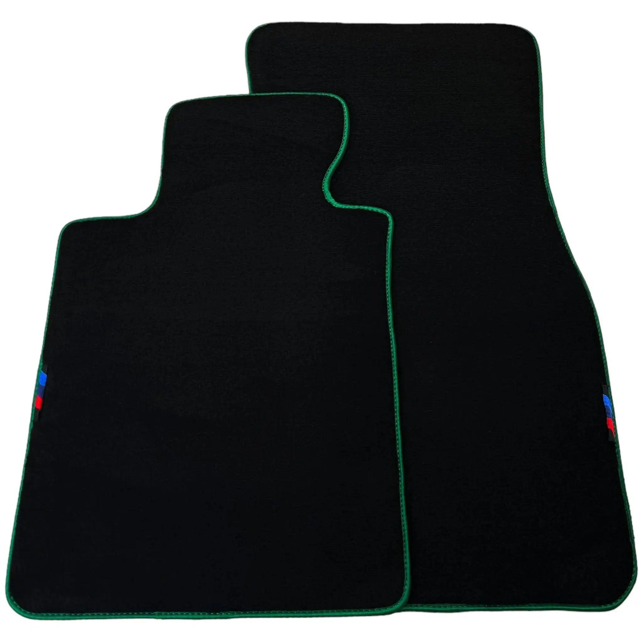 Black Mats For BMW 3 Series E30 4-doors Sedan | Green Trim - AutoWin