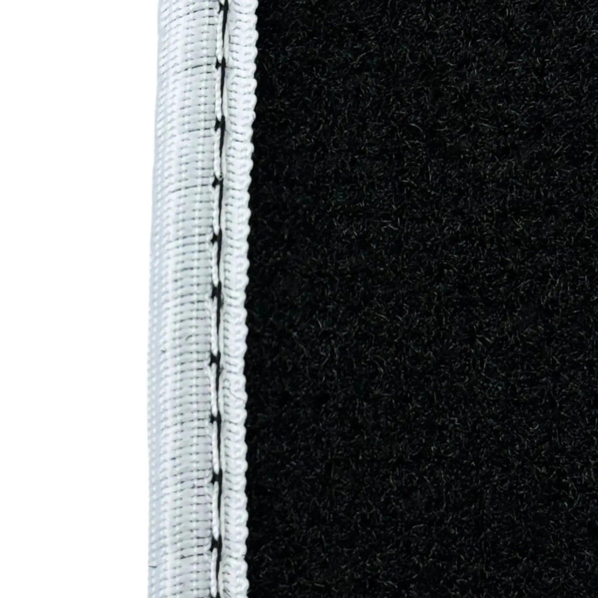 Black Mats For BMW 7 Series E38 Long | White Trim - AutoWin