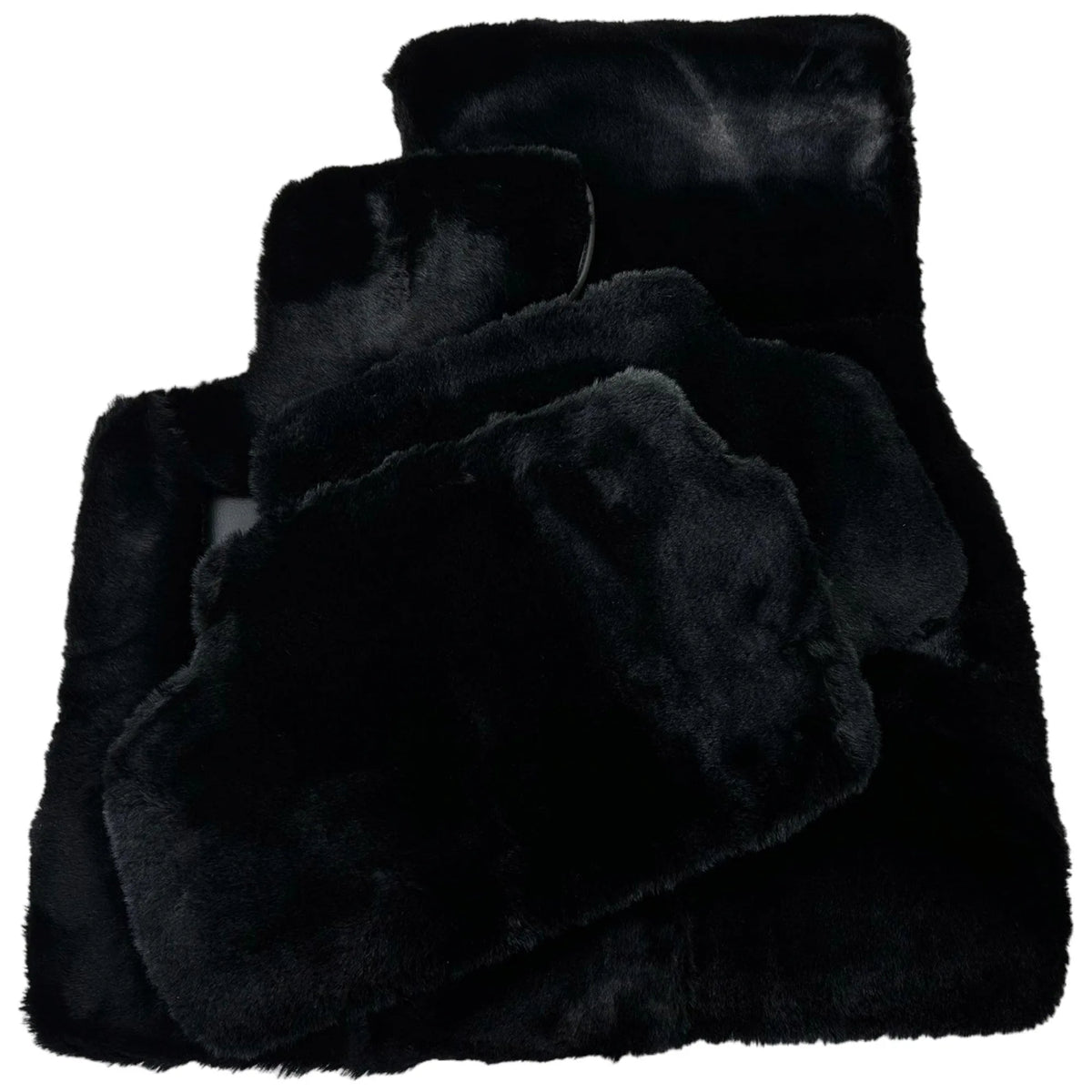 Black Sheepskin Floor Mats for Rolls-Royce Ghost Series I (2010–2020) No Steps Edition