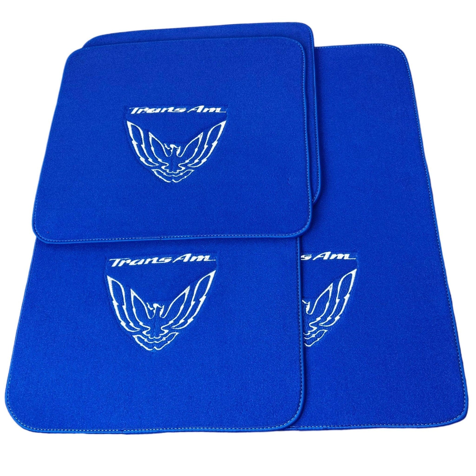 Blue Floor Mats for Pontiac FireBird (1970-1981) with Trans Am Logo - AutoWin
