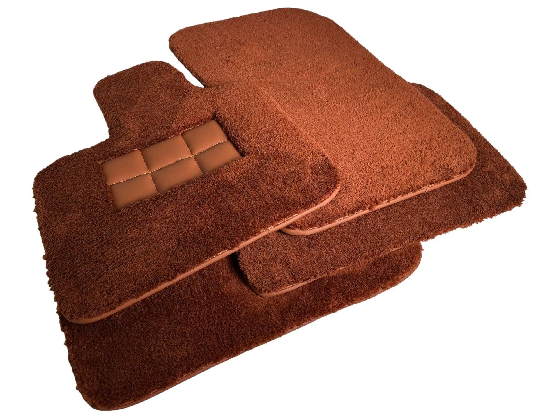 Brown Sheepskin Floor Mats For Bentley Flying Spur (2005-2013) Er56 Design Brand - AutoWin