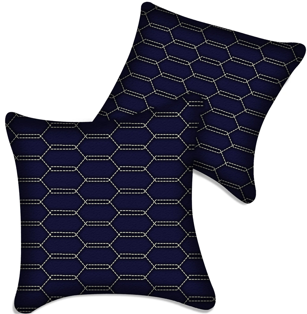 Customizable Dark Blue Leather Pillows Set of 2 for All Vehicles