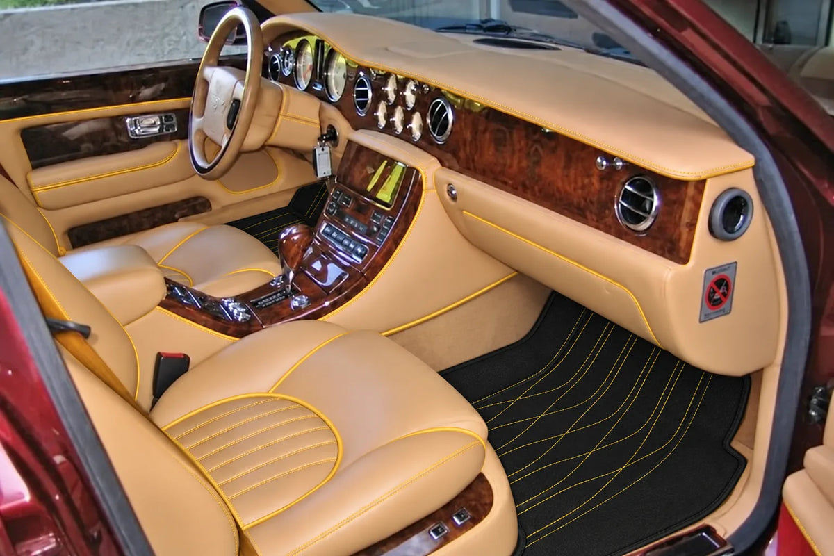Customizable Leather Floor Mats with AW33 Pattern for Bentley Red Label RL (1998-2009) inside the vehicle