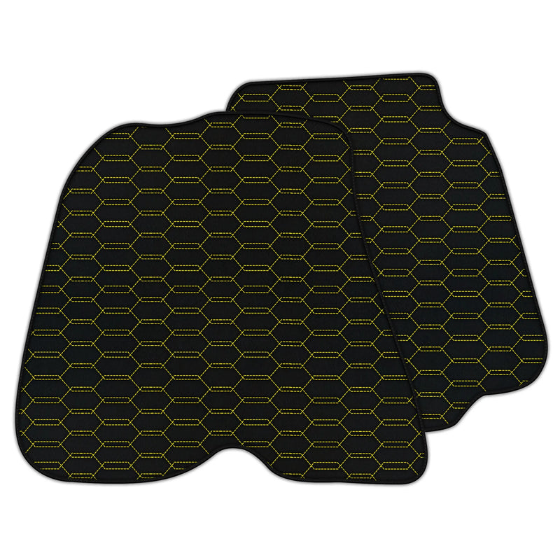 Customizable Leather Floor Mats with Interlaced Hex Pattern for Ferrari 812 GTS (2018-2023)