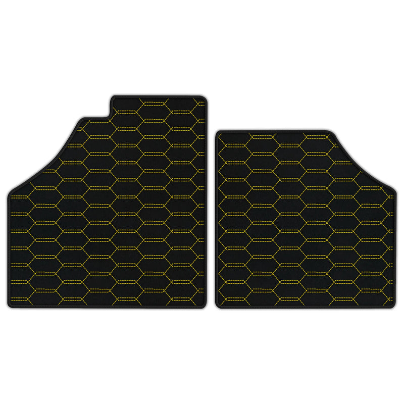 Alfombrillas de cuero personalizables con patrón hexagonal entrelazado para Ferrari Enzo (2002-2004)