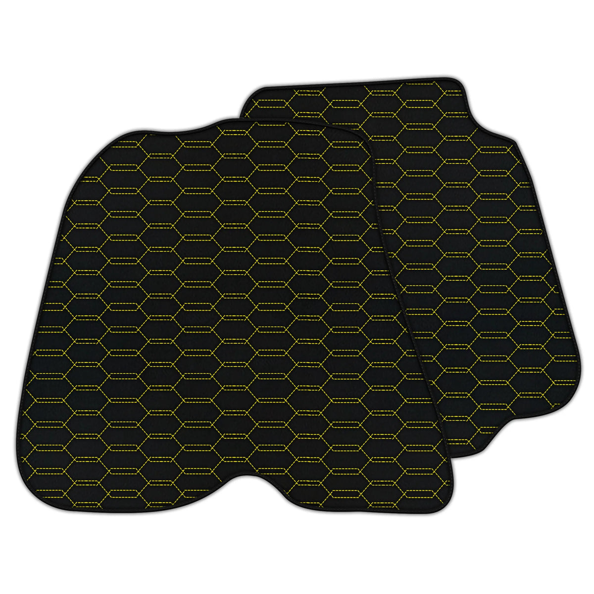 Customizable Leather Floor Mats with Interlaced Hex Pattern for Ferrari F12 Berlinetta (2012-2022)