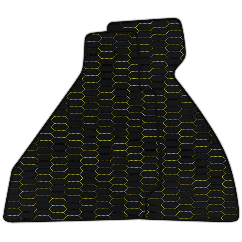 Alfombrillas de coche de cuero personalizables con patrón hexagonal Raptor para Ferrari 328 GTB (1985-1989)