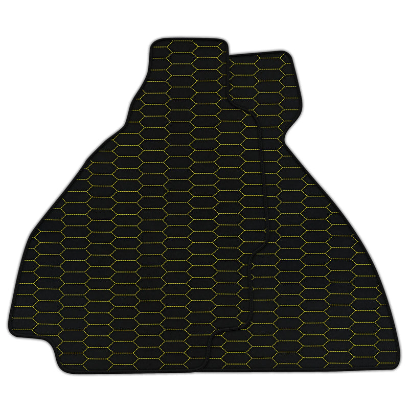 Alfombrillas de cuero personalizables con patrón hexagonal Raptor para Ferrari 328 GTS (1985-1989)