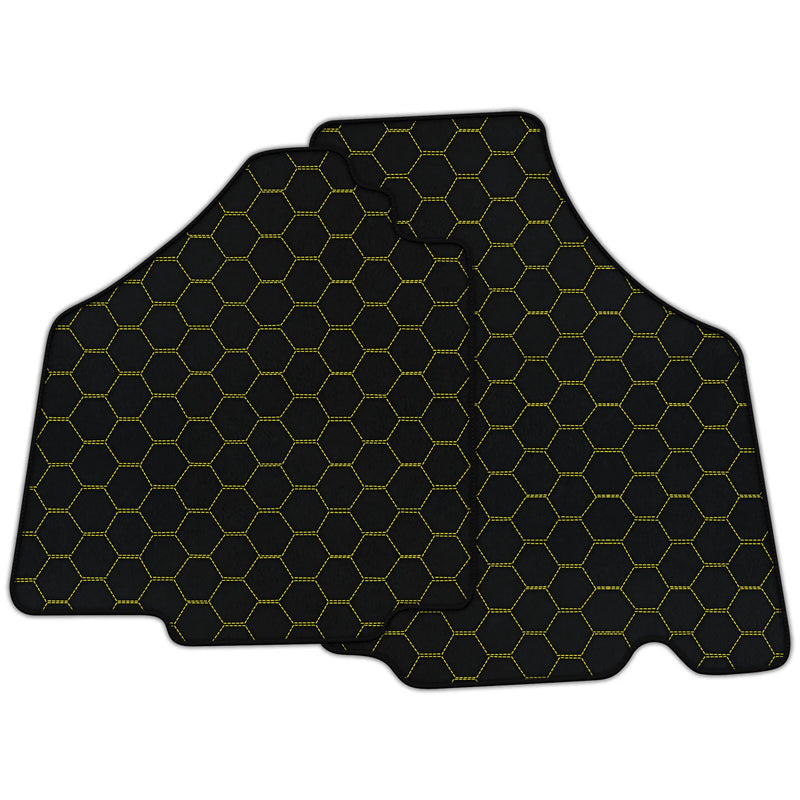 Customizable Leather Floor Mats with Symmetrical Hex Pattern for Lamborghini Murcielago (2001-2010)